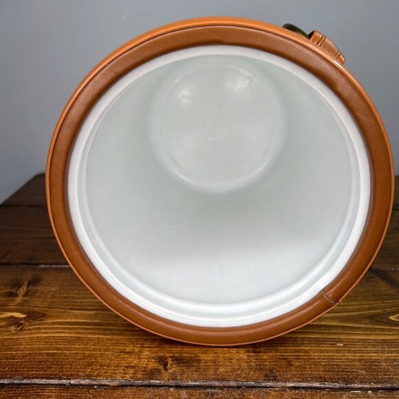 Vintage Kraftware Ice Bucket Brass Ring Handles Faux Leather Mid-Century Barware - Picture 7 of 12